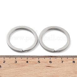 変色しない304ステンレススチール製スプリットキーリング  キーホルダー留め金のパーツ  ステンレス鋼色  28x2mm  単線：1mm&nbsp;STAS-Q314-01B-P