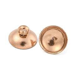 304ステンレススチールビーズキャップペンダントベイル  グローブガラスバブルカバーペンダント用  ローズゴールド  7mm  穴：1.8mm&nbsp;STAS-G224-24RG-09