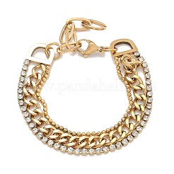 Многорядные браслеты из нержавеющей стали 304 BJEW-C103-01G