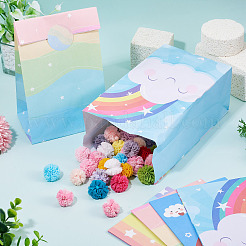 12 Stück 4 Stile Geschenktüten aus Kraftpapier mit Regenbogendruck&nbsp;AJEW-TA0003-38