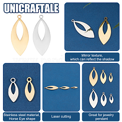 24 шт. 2 цвета 3 размера 201 подвески из нержавеющей стали&nbsp;STAS-UN0032-65