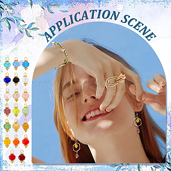 160шт 20 цветные стеклянные подвески&nbsp;PALLOY-PH0022-32