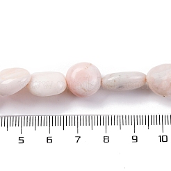 天然石ピンクオパールビーズ連売り  ナゲット  タンブルストーン  10~17x7~13x6.5~10mm  穴：1mm  約32個/連  16.14~16.34インチ（41~41.5cm）&nbsp;G-C171-F01-01