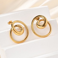 Серьги-гвоздики из нержавеющей стали 304&nbsp;EJEW-D319-02G