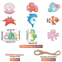 Кулон с морским животным на тему океана HJEW-WH0042-85
