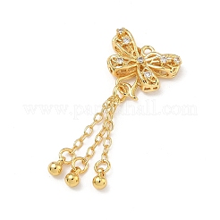 Pendenti in zirconi cubici trasparenti in micro pavè di ottone&nbsp;KK-D228-02G-02