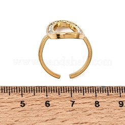 Anillos abiertos de acero inoxidable 304 con rhinestone para mujer&nbsp;RB-CBA2039-01G-03
