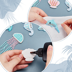 6 шт. 6 стиля бисерные тканевые нашивки на тему океана&nbsp;PATC-WR0001-17