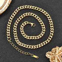 Collares de cadena de eslabones cubanos de acero inoxidable 304 para mujeres y hombres.&nbsp;NJEW-G161-02G