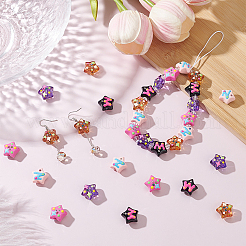 50 шт. 5 вида непрозрачных и прозрачных акриловых эмалевых бусин&nbsp;OACR-PH0004-61