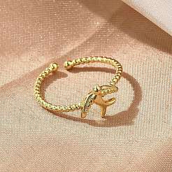 Женские манжеты в виде птицы из латуни RJEW-C123-06G