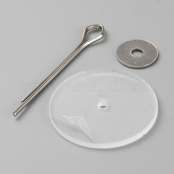 人形回転関節アクセサリー  DIY 工芸品おもちゃテディベア作り用  プラスチックディスク付き  アイロンワッシャーとピン  プラチナ  44x6x1.5mm  プラスチック：30x2mm  穴：2.5mm  10セット/袋&nbsp;DIY-WH0502-91F