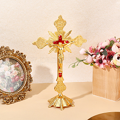 Religion Legierung Kruzifix Kreuz Statue Display Dekorationen&nbsp;DJEW-WH0043-92