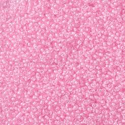 MIYUKIラウンドロカイユビーズ  日本製シードビーズ  （rr207)ピンク裏地クリスタル  8/0  3mm  穴：1mm  約422~455PCS /ボトル  10 G /ボトル&nbsp;SEED-JP0009-RR0207