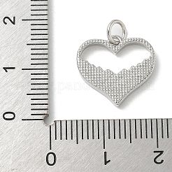 Подвески в виде сердечек из натуральной белой ракушки из латуни с соединительными кольцами KK-S522-08E-P