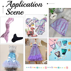 Полиэстеровая ткань с рыбьей чешуей&nbsp;DIY-WH20063-038C