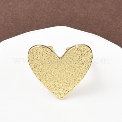 Латунные манжеты в форме сердца для женщин RJEW-A069-09G