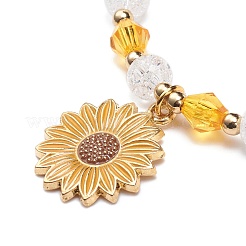 Эластичный браслет из акриловых бусин с подвесками из сплава эмали для женщин&nbsp;BJEW-JB08727