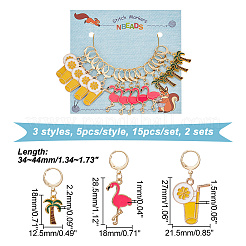 Летняя тематическая подвеска из сплава эмали с замком маркеры петель HJEW-AB00174