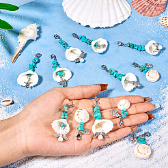 Подвеска из ракушек и синтетической бирюзы deocration&nbsp;HJEW-TAC0057