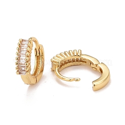 Прямоугольные серьги-кольца из прозрачного кубического циркония EJEW-C022-09G