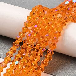 Transparentes perles de verre de galvanoplastie brins&nbsp;EGLA-A039-T3mm-L23