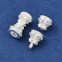 Fermagli a vite in ottone micro pavé di zirconi cubici trasparenti&nbsp;KK-H202-02A-S