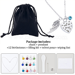 Collares colgantes de acero inoxidable 316 con forma de corazón&nbsp;DIY-WH20065-004