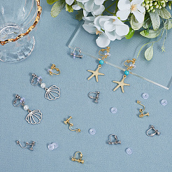 20 шт. 2-х цветная фурнитура для сережек-клипс из нержавеющей стали 316 STAS-BBC0007-26