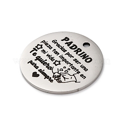 Pendentifs en acier inoxydable 201 anti-ternissement&nbsp;STAS-R002-01P-01