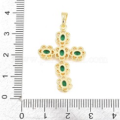Pendentifs avec zircon cubiques à micro-pavés en laiton&nbsp;KK-F938-24F-G