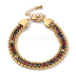 Трехслойные многорядные браслеты из нержавеющей стали 304 золотистого цвета&nbsp;BJEW-C045-01A-G