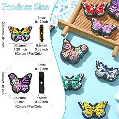 10 pièce 10 styles de perles en silicone écologiques de qualité alimentaire en forme de papillon avec fleur&nbsp;SIL-CJ0002-99