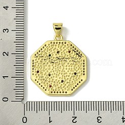 Подвески на день матери из настоящей 18-каратной позолоченной латуни с микропаве и кубическим цирконием&nbsp;KK-H472-05G-02