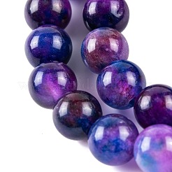 天然石マレーシアジェイドビーズ連売り  ラウンド  染め  青紫色  8mm  穴：1mm  約48個/連  15インチ&nbsp;X-G-A146-8mm-C10
