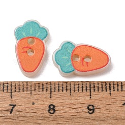 Boutons en résine opaque imprimés à 2 trou&nbsp;RE-CBA2C75-04G