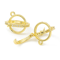 Подвески в клетку из бисера из прозрачного кубического циркония с покрытием из латуни KK-G464-10G