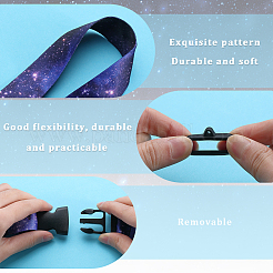 2шт. 2-х сторонний ремешок для держателя карт из полиэфирной ленты DIY-GF0008-31