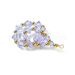 Имитация австрийских хрустальных бусин с экологически чистой медной проволокой и подвесками из латунных бусин PALLOY-JF03285-06