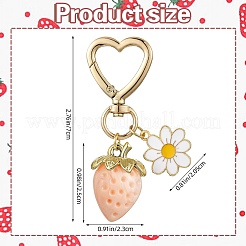 Pendentif décoratif en acrylique en forme de fraise&nbsp;HJEW-SW00120-04