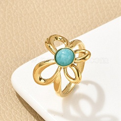 Кольца из натурального драгоценного камня&nbsp;RJEW-K290-12G