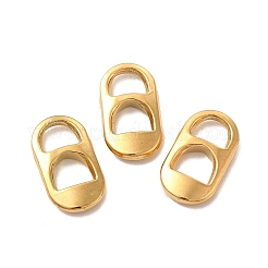 PVD真空メッキ304ステンレス鋼リンク  オーバル  ゴールドカラー  18x10x3mm  穴：6x5~6mm&nbsp;STAS-E189-05G