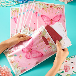 10шт прямоугольник с узором бабочки бумажные подарочные пакеты CARB-TAC0002-04