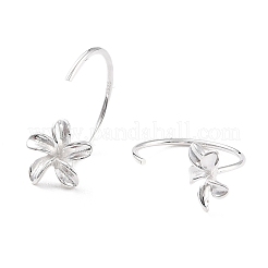 Серьги-гвоздики из стерлингового серебра с цветком 925 для девушек и женщин EJEW-I259-12S