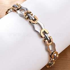 201 браслет-цепочка из нержавеющей стали с византийским узором BJEW-B078-151GP