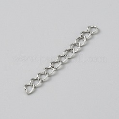 亜鉛合金チェーンエクステンダー  プラチナ  50x4x1mm  穴：3x2mm&nbsp;FIND-WH0111-551P