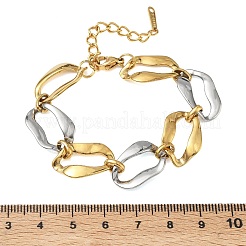 Pulseras de cadena de cable trenzado de acero inoxidable 304 de dos tonos para mujer&nbsp;BJEW-A169-08GP