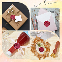 4 шт. 4 стиля тематика День святого Валентина золотистый тон латунная восковая печать штамп головка AJEW-CP0007-49A-05