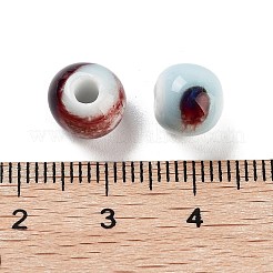 手作りの陶器ビーズ  ファミーユスタイルバラ  ラウンド  ラウンド  9x9x7mm  穴：2.5mm  5個/セット&nbsp;PORC-O005-04B