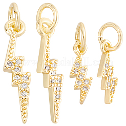 12pcs 2 styles pendentifs en laiton micro pavé de zircone cubique&nbsp;KK-BBC0028-10